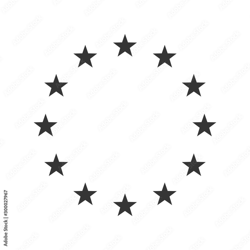 Vector Illustration of the EU flag stars. - obrazy, fototapety, plakaty 