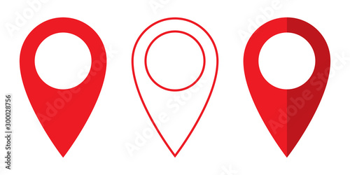 Fotomural Set of vector Location symbol. Pin icon