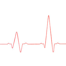 Heartbeat Rhythm Graph On A White Background. Electric Cardiogram. Blood Pressure.