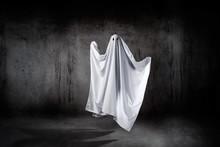 Ghost In A Sheet Floating In The Air