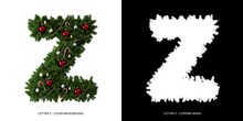 Christmas Letter Z. Christmas Typography.
