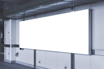 Wall Mural - blank billboard white screen led perspective indoor for advertising display interior hall undergroun