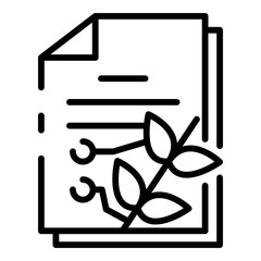 Poster - Smart document plant icon. Outline smart document plant vector icon for web design isolated on white background