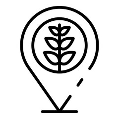 Poster - Plant pin map icon. Outline plant pin map vector icon for web design isolated on white background