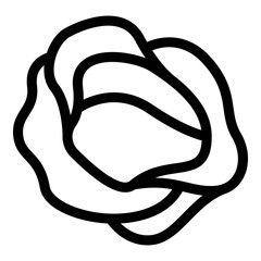 Poster - farm cabbage icon. outline farm cabbage vector icon for web design isolated on white background