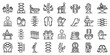 Osteopathy icons set. Outline set of osteopathy vector icons for web design isolated on white background