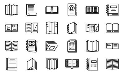 Poster - Catalogue icons set. Outline set of catalogue vector icons for web design isolated on white background