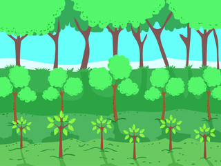 Wall Mural - Tree Plants Level Illustration