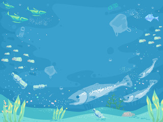 Poster - Fish Micro Plastic Illustration