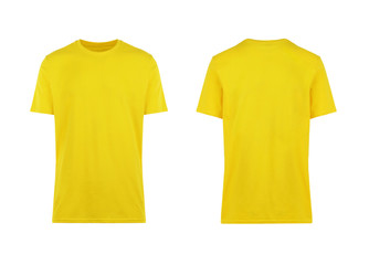Wall Mural - yellow t-shirt, front and back view