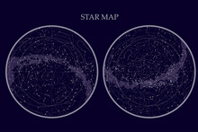 True Constellations Of The Southern Hemisphere And Northern Hemisphere,