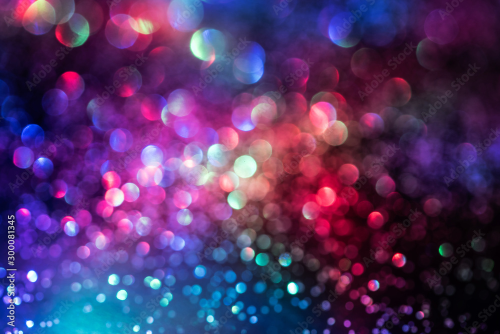 glitter bokeh lighting effect Colorfull Blurred abstract background for birthday, anniversary, wedding, new year eve or Christmas - obrazy, fototapety, plakaty 