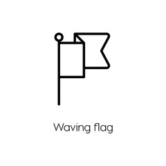 Poster - Waving flag  icon vector sign symbol. Flag vector.