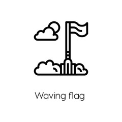 Poster - Waving flag  icon vector sign symbol. Flag vector.