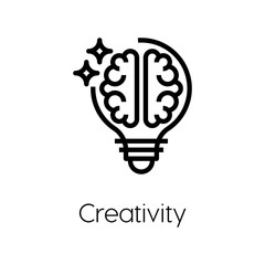 Poster - creativity icon vector. linear style sign for mobile concept and web design. idea, bulb symbol illus