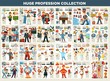 Profession collection work and job career and working equipment