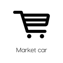 Fototapete - Market cart icon vector sign symbol.  Shopping cart vector.