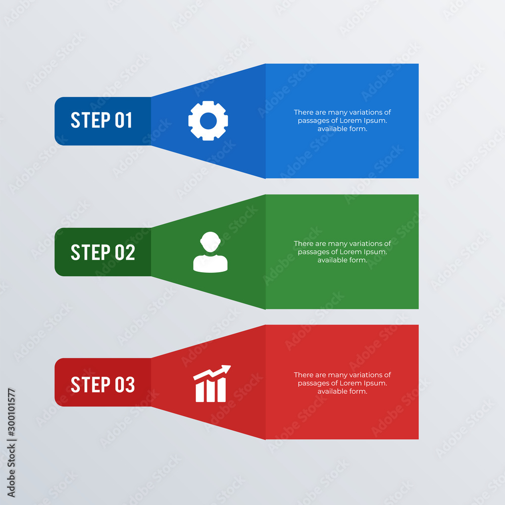 Process infographic template design. Business concept infograph with 3 ...