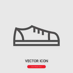 Poster - Sneakers icon vector. Linear style sign for mobile concept and web design. Sneaker symbol illustration. Pixel vector graphics - Vector.	
