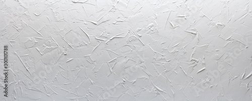 Fotomural white texture putty wall, panorama rough background