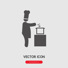 Poster - Chef icon vector. Linear style sign for mobile concept and web design. Cooker symbol illustration. Pixel vector graphics - Vector.	