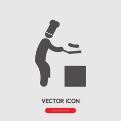Poster - Chef icon vector. Linear style sign for mobile concept and web design. Cooker symbol illustration. Pixel vector graphics - Vector.	