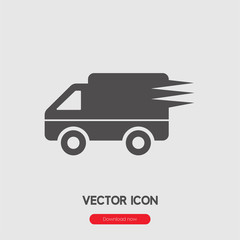 Poster - Fast delivery icon vector. Linear style sign for mobile concept and web design. Fast delivery symbol illustration. Pixel vector graphics - Vector.	