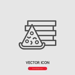 Poster - pizza box icon vector. Linear style sign for mobile concept and web design. pizza symbol illustration. Pixel vector graphics - Vector.	