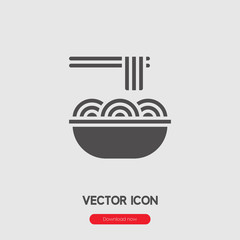 Poster - noodle icon vector. Linear style sign for mobile concept and web design. noodle  symbol illustration. Pixel vector graphics - Vector.	 