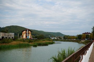 Sticker - house on lake