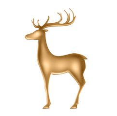 Wall Mural - Golden Deer Statuette