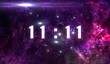 inscription number 11: 11 on the galaxy background. Numbers are the Universal language offered by the deity to humans as confirmation of the truth.