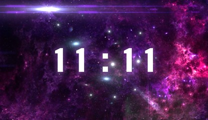 Wall Mural - inscription number 11: 11 on the galaxy background. numbers are the universal language offered by th