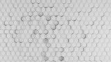 Fototapeta  - White geometric hexagon honeycomb abstract tech and business background 3d render illustration