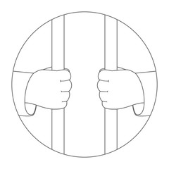 Poster - Prisoner icon. Outline. Vector illustration.