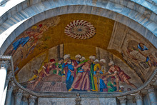Venice, Italy: Outer Facade West, Mosaic Of The St. Mark's Basilica