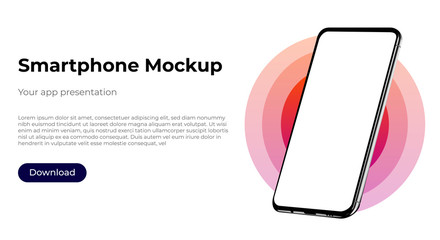Wall Mural - realistic smartphone template mockup for user experience presentation. stylish concept design for we