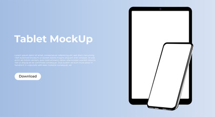 Wall Mural - realistic smartphone and phone template mockup for user experience presentation. stylish concept des