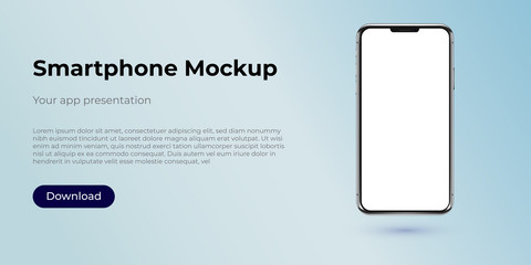Wall Mural - realistic smartphone template mockup for user experience presentation. stylish concept design for we