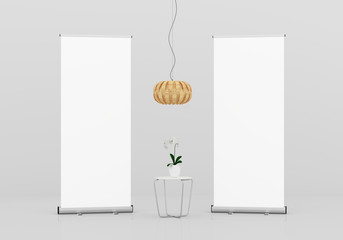 Wall Mural - roll up banner stand mockup.