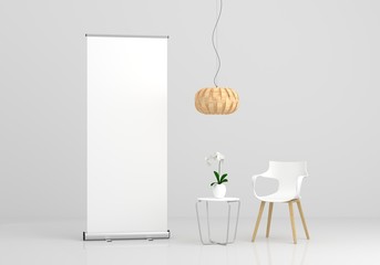 Wall Mural - roll up banner stand mockup.