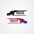 Truck silhouette icon vector design, logistics or delivery service logo.