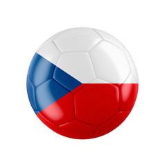 Wall Mural - Soccer football ball with flag of Czech Republic