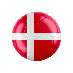 Wall Mural - Soccer football ball with flag of Denmark