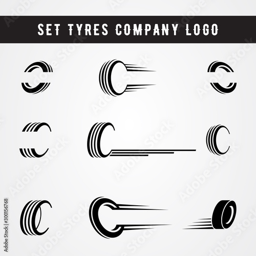 Fotografía Set of tire shop logo template. tire icon vector illustration.