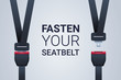 fasten your seat belt poster safe trip safety first concept horizontal flat vector illustration