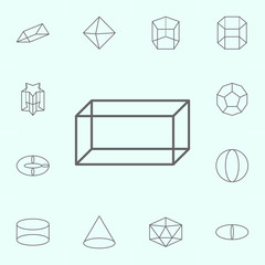 Wall Mural - geometric figures, cuboid outline icon. Elements of geometric figures illustration icon. Signs and symbols can be used for web, logo, mobile app, UI, UX