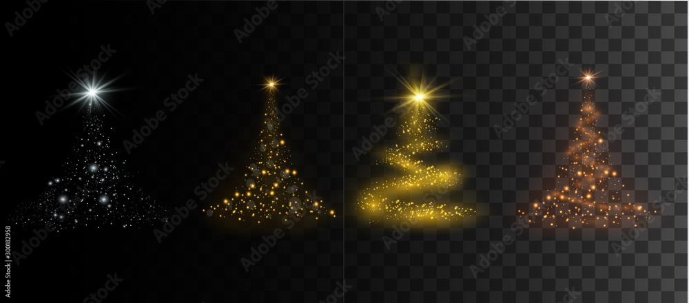 Christmas festive tree - obrazy, fototapety, plakaty 