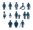 Bathroom and medical people icons