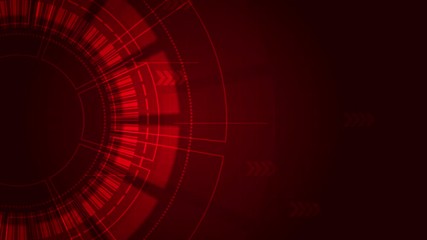 Wall Mural - red circle futuristic technology rotation on dark blue abstract background, future concept